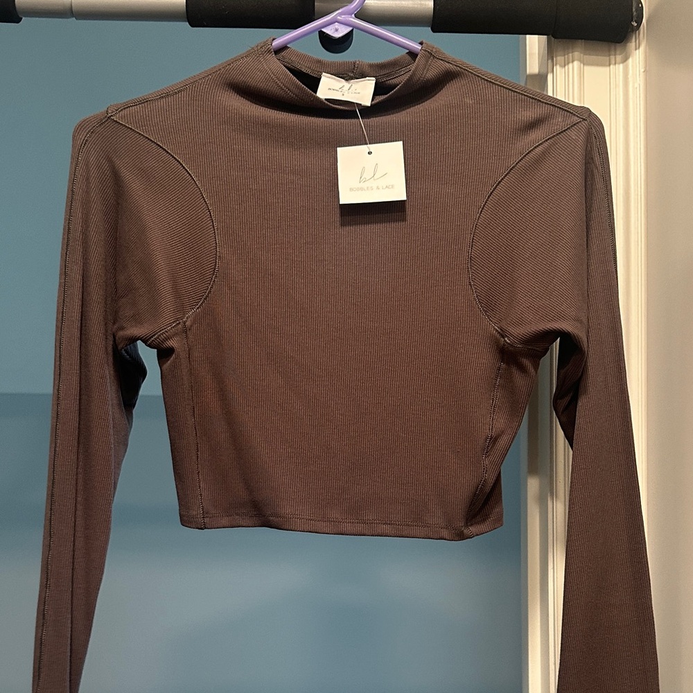 Ribbed Long Sleeve Crop Top